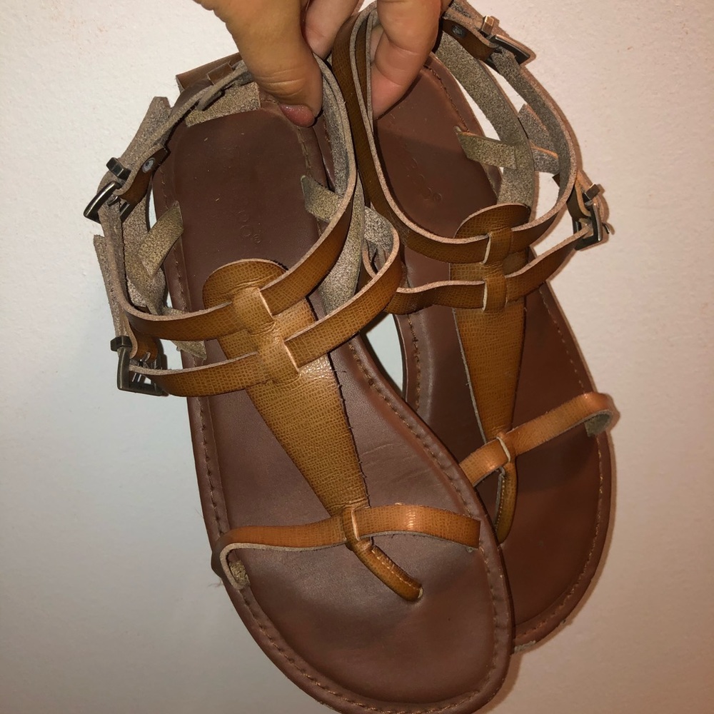 Women’s Bamboo Brown Sandals, Size 7